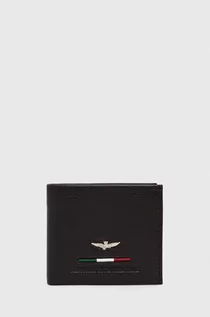 Portfele - Aeronautica Militare portfel skórzany męski kolor brązowy - grafika 1