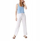 Spodnie damskie - Q/S BY S.OLIVER BIAŁE LNIANE SPODNIE CHINOS DŁUGIE 32/30 6BA - miniaturka - grafika 1