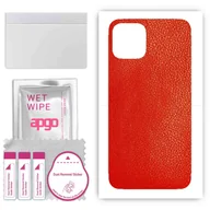 Szkła hartowane na telefon - Folia naklejka skórka strukturalna na TYŁ do Apple iPhone 11 Pro - Skóra Czerwona - apgo SKINS - miniaturka - grafika 1