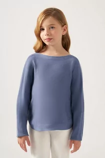 Swetry dla dziewczynek - Mayoral sweter dziecięcy kolor granatowy lekki - grafika 1