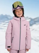 Kurtki i płaszcze dla dziewczynek - 4F Kurtka snowboardowa membrana 8000 dziewczęca - różowa 146 (10-11 lat) - miniaturka - grafika 1