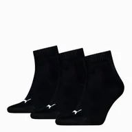 Skarpetki damskie - Skarpety unisex Puma QUARTER PLAIN 3-PACK czarne 93858906 - miniaturka - grafika 1