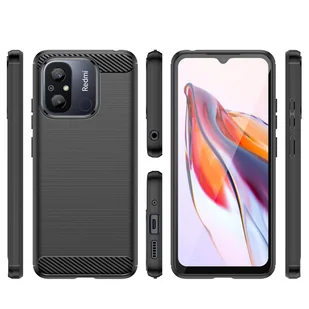 Carbon Case etui do Xiaomi Redmi 11A / Poco C55 / Redmi 12C elastyczny silikonowy karbonowy pokrowiec czarne - Etui i futerały do telefonów - miniaturka - grafika 6