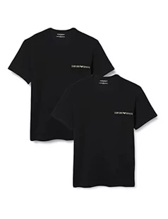 Emporio Armani Underwear Men's Crew Neck Core pasek z logo, 2-pak, czarny/czarny, L, czarny/czarny, L - Paski - miniaturka - grafika 1