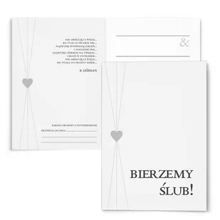 ZAPROSZENIA ŚLUBNE GOTOWE z kopertą ZSE02 - Kartki okolicznościowe i zaproszenia - miniaturka - grafika 1