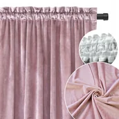 Zasłony - ZASŁONA WELUROWA RÓŻOWA GRUBA 140x230cm elegancka miękka salon PUDORWY RÓŻ - miniaturka - grafika 1