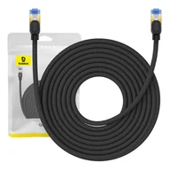 Kable miedziane - Kabel sieciowy w oplocie kat. 7 Baseus Ethernet RJ45, 10Gbps, 10m (czarny) - miniaturka - grafika 1