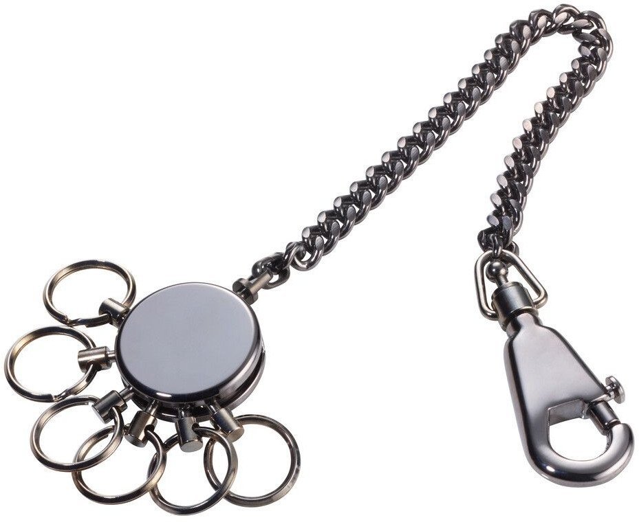 TROIKA Schlüsselanhänger PATENT CHAIN black chrome