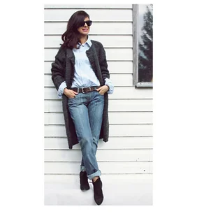 Szary sweter Oversize z wełną - Swetry damskie Szary sweter Oversize z wełną - Swetry damskie - miniaturka - grafika 1