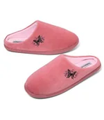 Kapcie damskie - Welurowe kapcie z haftem w kształcie motyla Kobieta Atlas For Men - Kolor : Różowy - Rozmiar : 36 - miniaturka - grafika 1