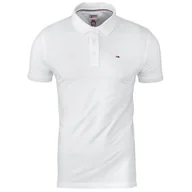 Koszulki męskie - Tommy Hilfiger Koszulka Polo Polówka Męska Regular Fit Biała Mw0Mw17770 Ybr S - miniaturka - grafika 1