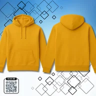 Bluzy męskie - Bluza uniwersalna typu kangurka z kapturem bez nadruku rozmiar S musztardowa 320g bawełny - miniaturka - grafika 1