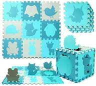 Maty piankowe - ML mata puzzle turkusowo - szara - miniaturka - grafika 1