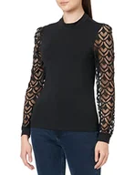 Koszulki i topy damskie - ONLY Women's ONLMILLE LILO L/S Mix TOP JRS koszulka z długim rękawem, czarna, L, czarny, L - miniaturka - grafika 1