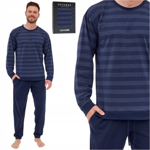 Piżama męska długa CORNETTE 117/279 Loose 14 granatowy XL - Piżamy damskie - miniaturka - grafika 1