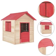 Place zabaw - vidaXL Domek dla dzieci drewniany czerwony  91792 - miniaturka - grafika 1
