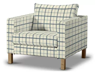 Dekoria pl Pokrowiec na fotel Karlstad krótki ecru tło niebieska kratka 89 x 89 x 64 cm Avinon - Pokrowce na meble Dekoria pl Pokrowiec na fotel Karlstad krótki ecru tło niebieska kratka 89 x 89 x 64 cm Avinon - Pokrowce na meble - miniaturka - grafika 1