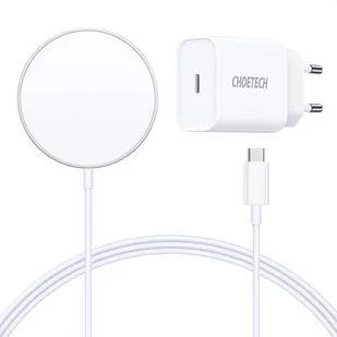 Choetech magnetyczna ładowarka bezprzewodowa Qi 15W (kompatybilna z MagSafe) biały T517-F - Ładowarki do telefonów - miniaturka - grafika 1