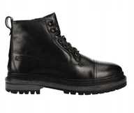 Botki męskie - PEPE JEANS CZARNE TRZEWIKI MĘSKIE ZE SKÓRY NATURALNEJ 42 AWF - miniaturka - grafika 1