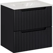 Szafki łazienkowe - Szafka Łazienkowa Wisząca z Umywalką 60 cm Nova Black Comad Czarny - miniaturka - grafika 1