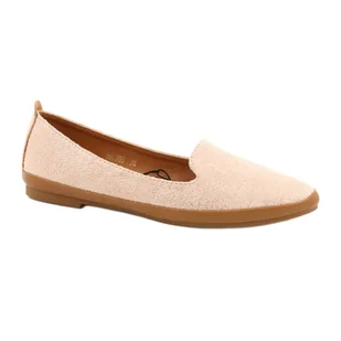 Lordsy baleriny Sergio Leone różowo/złote MK700 różowe - Mokasyny damskie - miniaturka - grafika 1