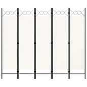 Parawany - Parawan 5-panelowy, biały, 200 x 180 cm - miniaturka - grafika 1