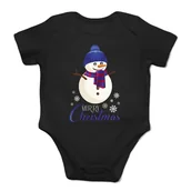 Body dla niemowląt - Merry Christmas - bałwanek – świąteczne body dziecięce z nadrukiem 6 miesięcy - miniaturka - grafika 1
