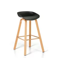 Fotele i krzesła biurowe - Krzesło barowe GERRY, czarny - miniaturka - grafika 1