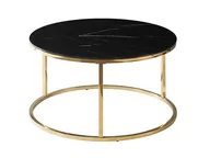 Ławy i stoliki kawowe - Ława Do Salonu Sabine 80X80 Czarny Efekt Marmuru/Złoty - miniaturka - grafika 1