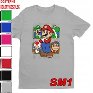 Koszulki męskie - T-Shirt Koszulka Dziecięca Super Mario Bros Bajki Gry Luigi -M 134-140 - miniaturka - grafika 1