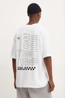 Koszulki męskie - Vans t-shirt bawełniany męski kolor biały z nadrukiem VN000HFTWHT1 - miniaturka - grafika 1