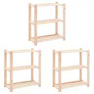 Szafy i regały magazynowe - vidaXL Regały z 3 półkami, 3 szt., 80x38x90 cm, sosna, 150 kg 8719883854731 - miniaturka - grafika 1