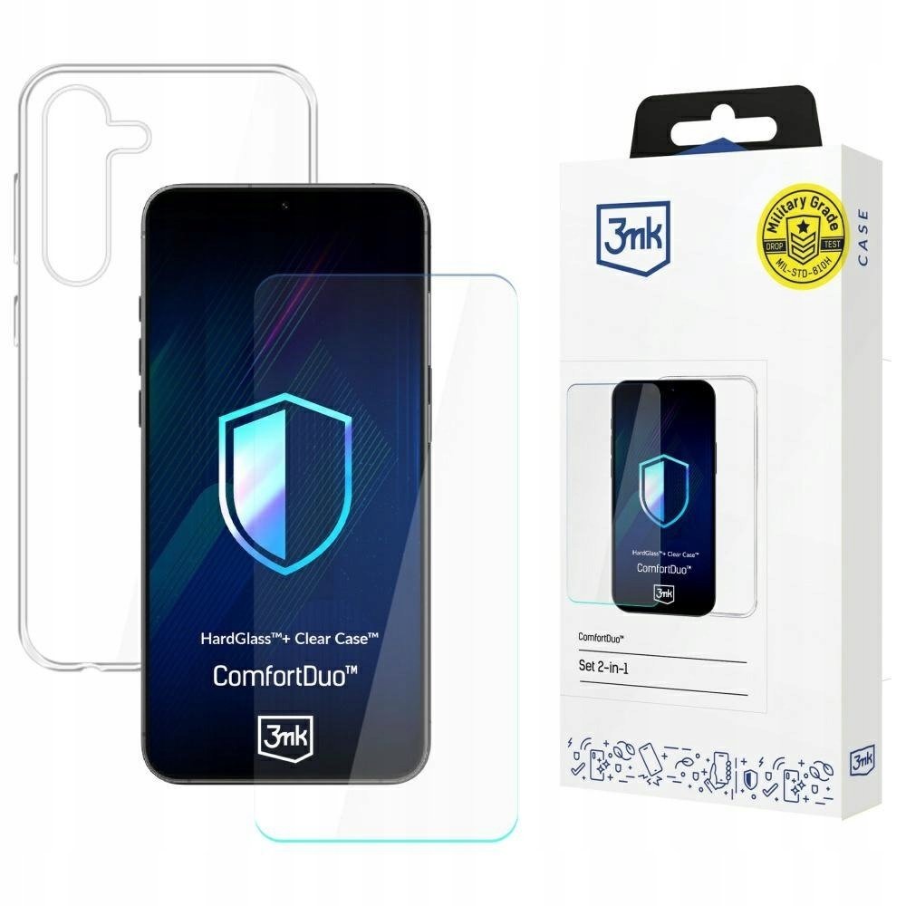 Etui do Samsung Galaxy S25+ 3mk ComfortDuo Clear + Szkło Hardglass