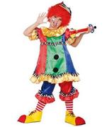 Stroje karnawałowe - Strój klaun sukienka atłas, rozmiar 104 - miniaturka - grafika 1