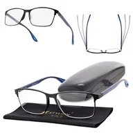 Okulary korekcyjne, oprawki, szkła - Plusy +2.75 Męskie okulary do czytania korekcyjne ST336 czarny/granat - miniaturka - grafika 1