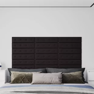vidaXL Panele ścienne, 12 szt., czarne 60x15 cm, sztuczna skóra 343981 - Panele ścienne i boazeria - miniaturka - grafika 1