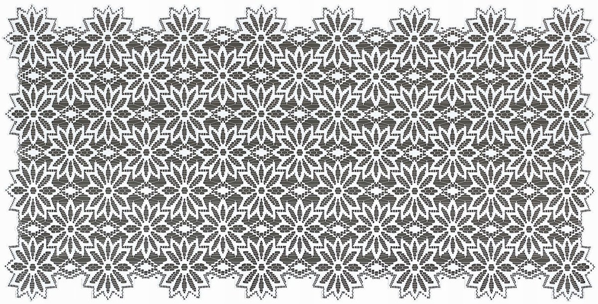 Bieżnik żakardowy wzór 25013 60x120cm prost. k. biały, gruba przędza