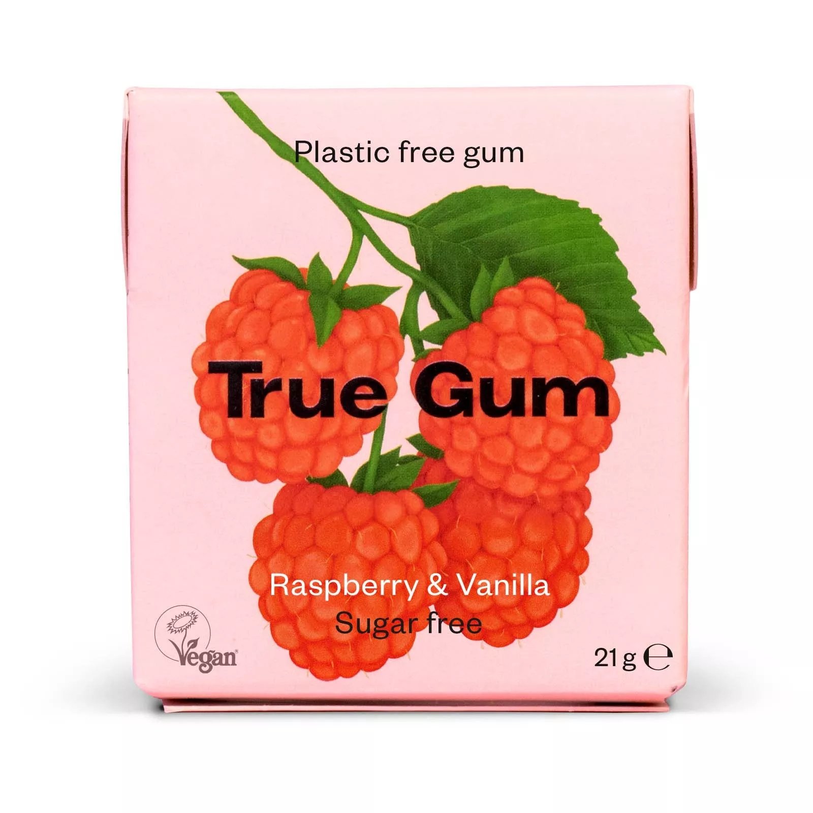 TRUE GUM guma do żucia o smaku maliny i wanilii 21g BEZ CUKRU