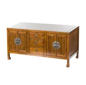 Komody - Dekoria Komoda Ibuku 3szuflady + 4 drzwi brown 126x55x65cm 126x55x65cm 006-416 - miniaturka - grafika 1