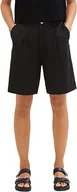 Spodenki damskie - TOM TAILOR Denim Bermudy damskie lniane, 14482 – Deep Black, L - miniaturka - grafika 1