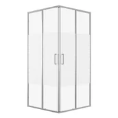 Kabiny prysznicowe - Kabina prysznicowa SCABRA kwadratowa 90x90cm chrom z pasami SEVANTE - miniaturka - grafika 1