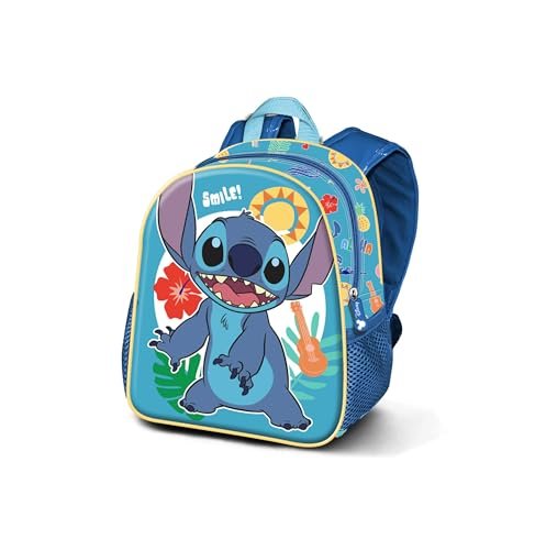 Disney Lilo i Stitch Smile plecak 3D, mały, kolorowy, 26 x 31 cm, Biały, Talla única, Plecak 3D Little Lilo i Stitch Smile