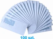 Koperty - Pako Koperta DL biała SK samoklejąca 110x220 mm - okienko 90x45 mm - 100 szt. - miniaturka - grafika 1