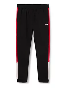 FILA Męskie spodnie rekreacyjne Sausalito Block Stripes, Black-true Red-Gull, XL - Spodenki męskie - miniaturka - grafika 1