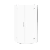 Kabiny prysznicowe - Kabina prysznicowa Cersanit Jota 90x90x195 półokrągła chrom transparentne S160-037 - miniaturka - grafika 1