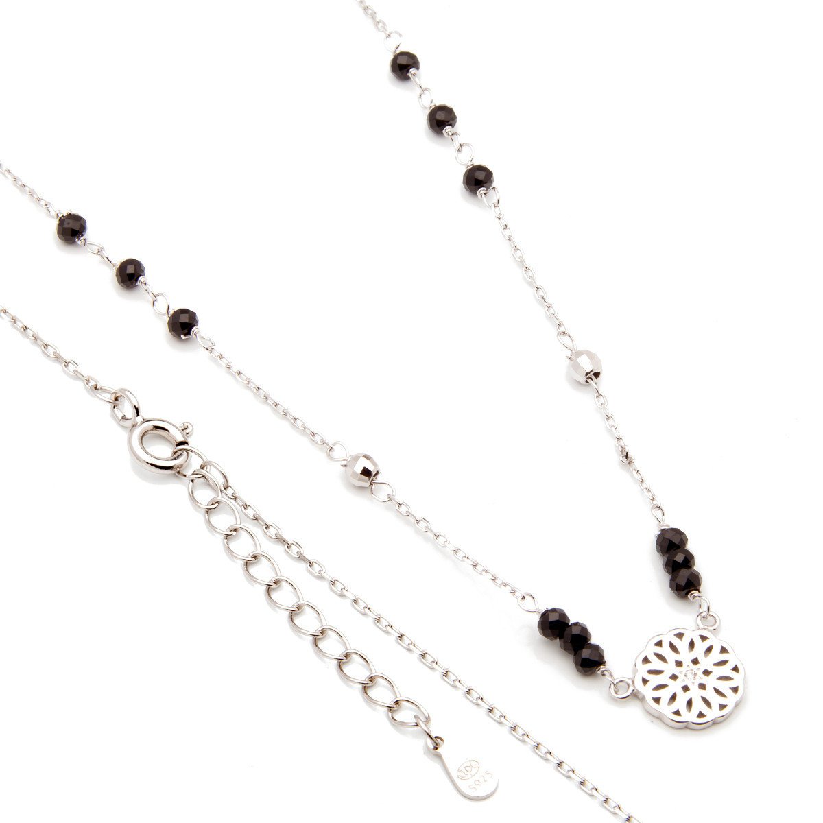 Srebrny naszyjnik wzorzyste koło