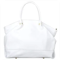 Torebki damskie - Borse in Pelle Włoska torebka shopper skóra naturalna biała - miniaturka - grafika 1