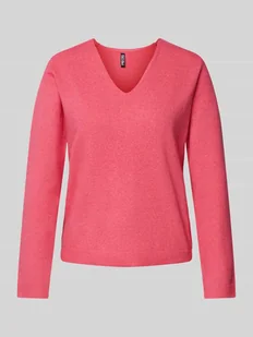 Sweter z dzianiny o kroju regular fit z szerokim wzorem w paski i obniżonymi ramionami model ‘BREE’ - Swetry damskie - miniaturka - grafika 1