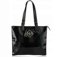 Torebki damskie - Shopper torebka Monnari lakierowana na laptopa - miniaturka - grafika 1