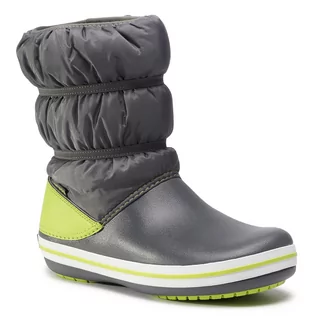 Śniegowce damskie - Crocs Śniegowce Crocband Winter Boot K 206550 Slate grey/Lime Punch - grafika 1